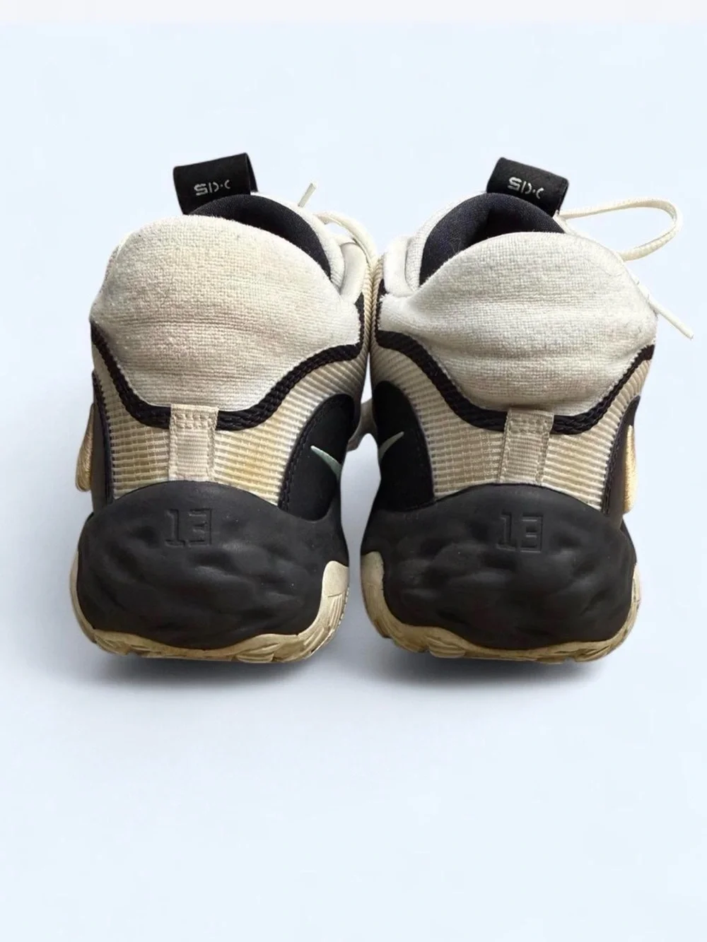 Nike Men's PG 6 White and Black Sneakers with Gold Swoosh